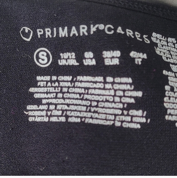 PRIMARK Black Sport Bra Size Small 6/8 - Picture 5 of 6
